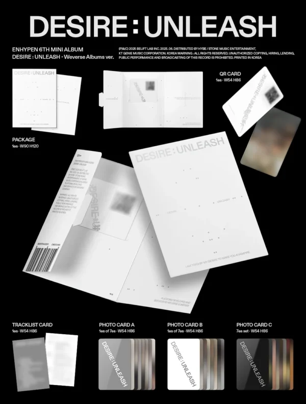 ENHYPEN - ("6th Mini Album [DESIRE : UNLEASH] Weverse Albums Ver.") - Imagen 2